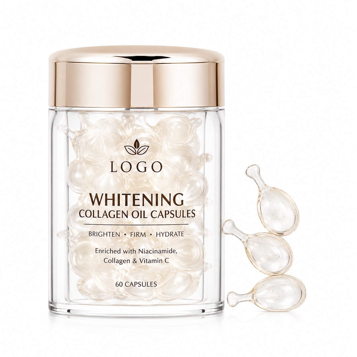 Whitening Collagen Oil Capsules with Niacinamide, Vitamin C &amp; Collagen