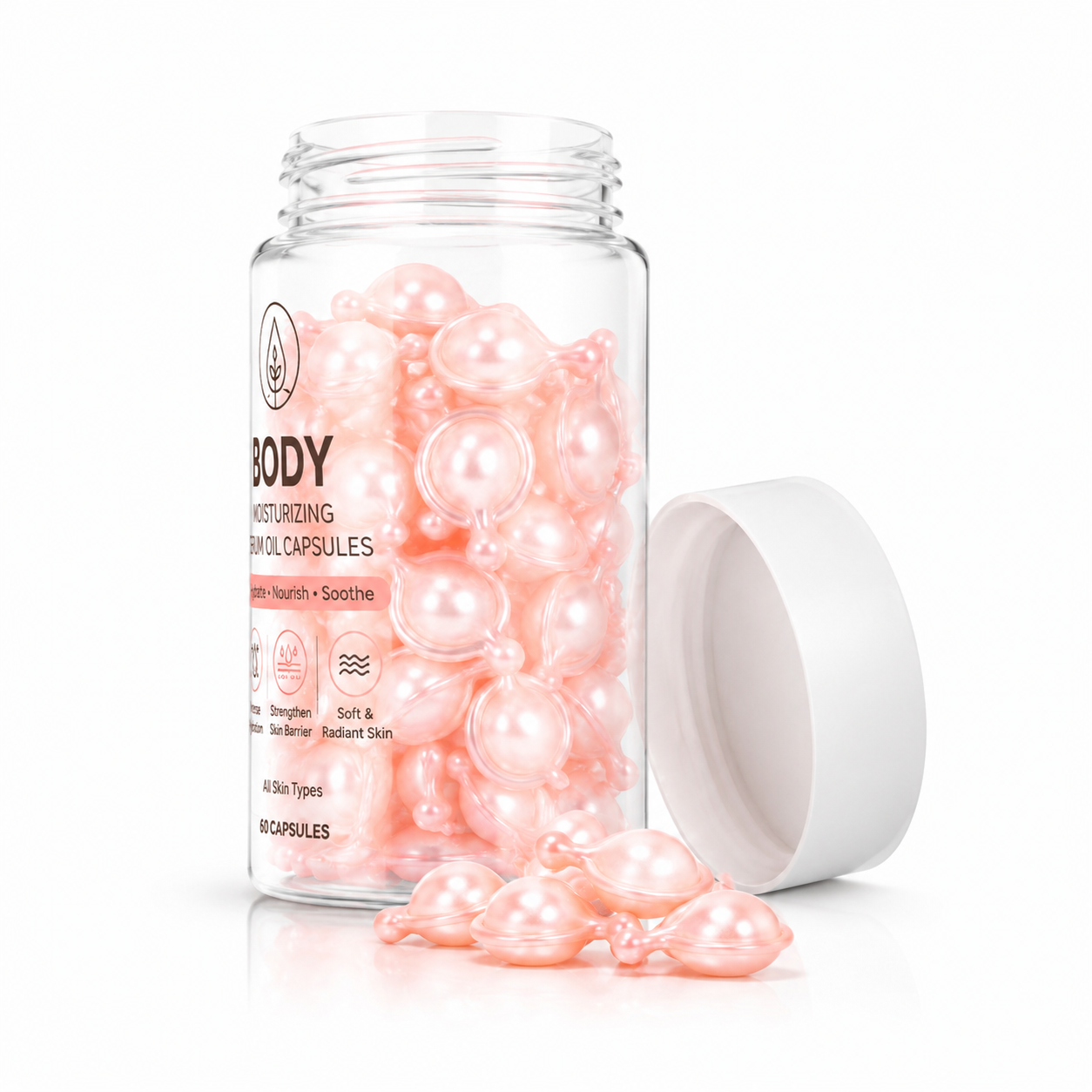 Body Moisturizing Serum Oil Capsules with Squalane, Ceramide &amp; Hyaluronic Acid