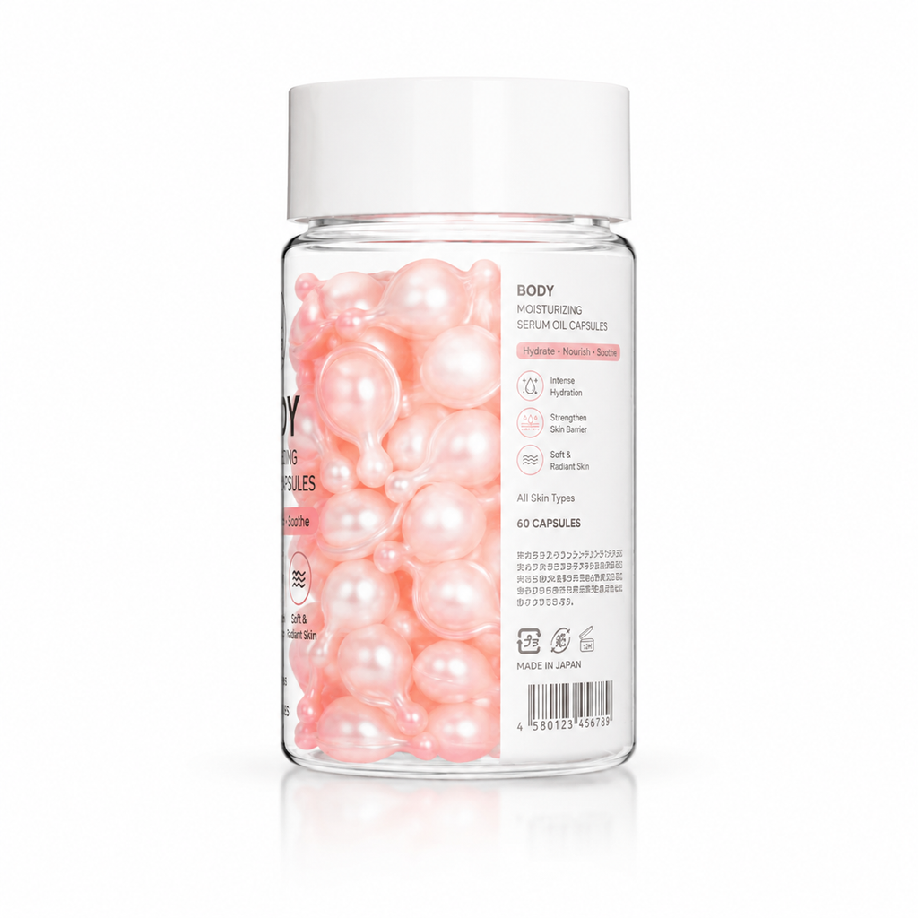 Body Moisturizing Serum Oil Capsules with Squalane, Ceramide &amp; Hyaluronic Acid