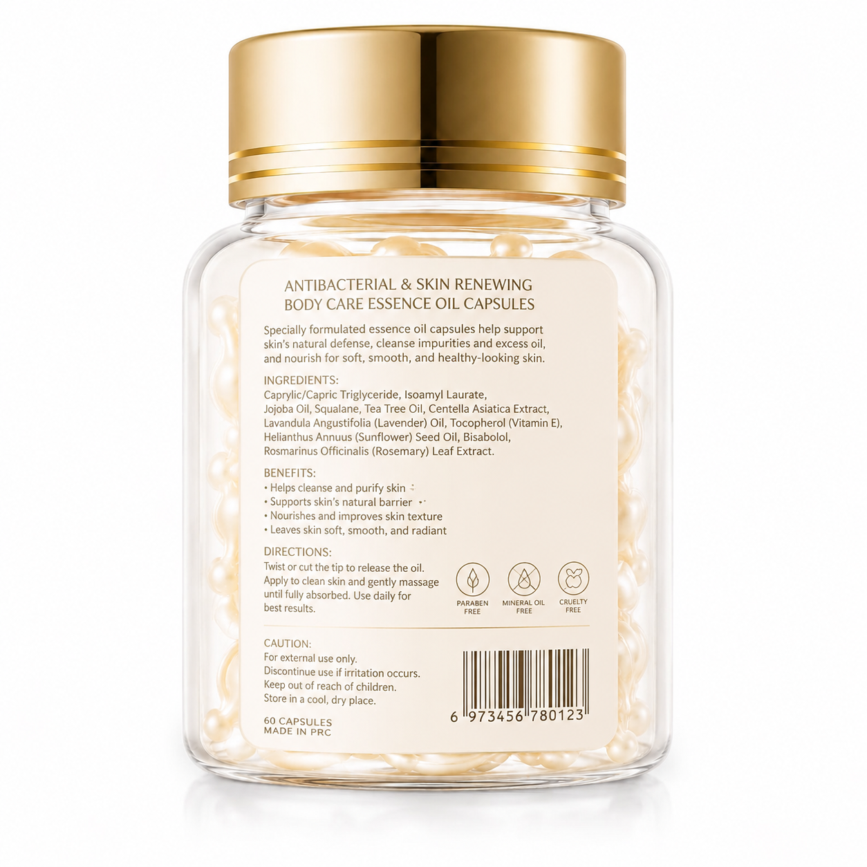 Body Care Essence Oil Capsules with Tea Tree Oil, Centella &amp; Vitamin E