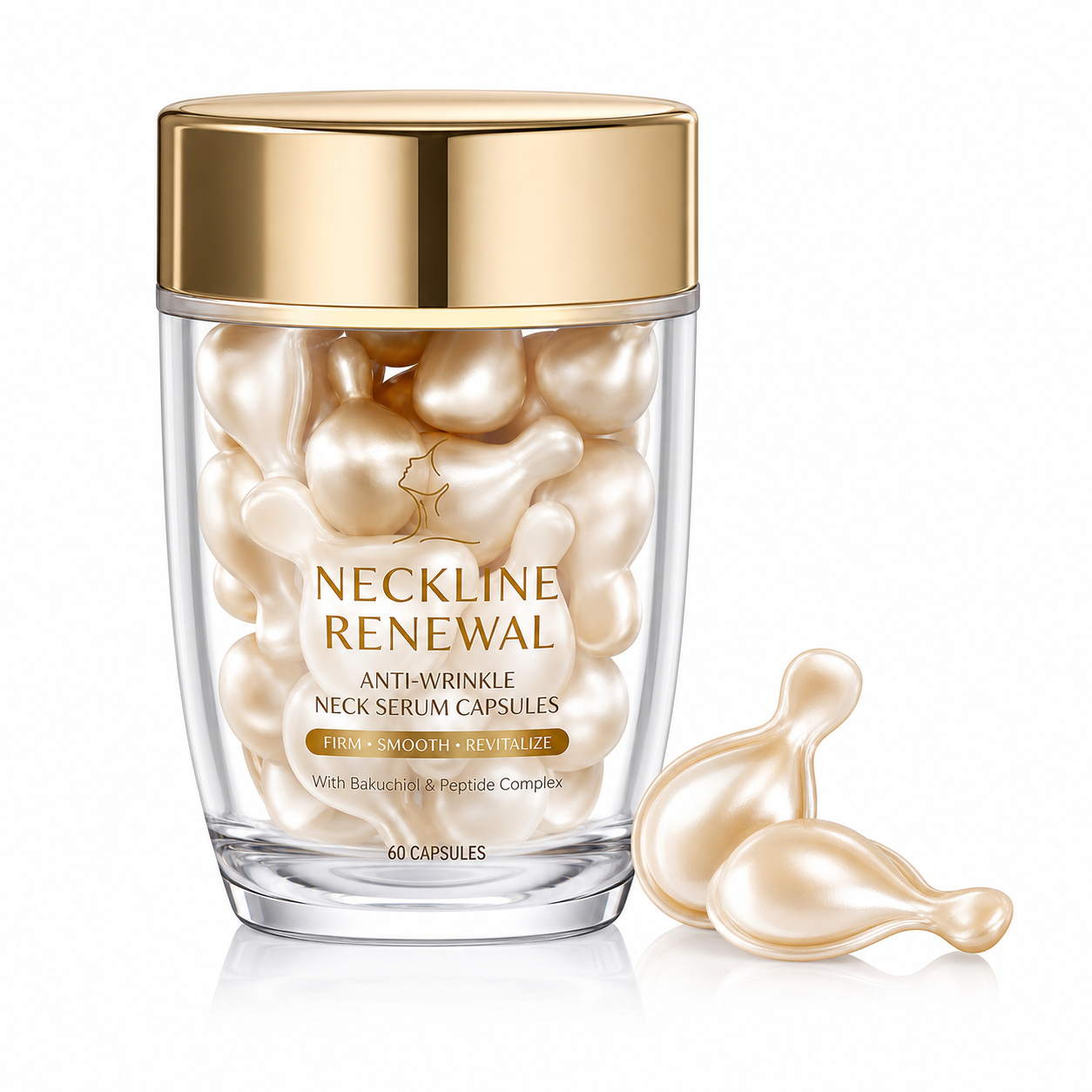 Neck Line Renewal Anti-Wrinkle Serum Capsules with Bakuchiol &amp; Peptide Complex