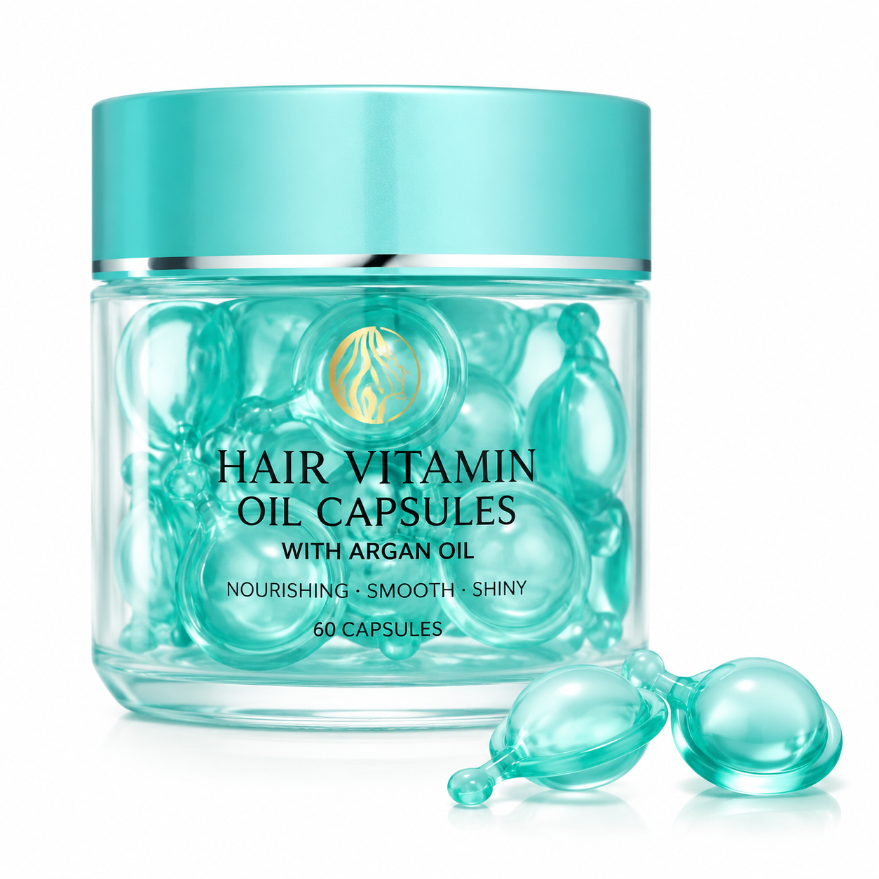 Hair Vitamin Oil Capsules with Argan Oil for Nourish, Smooth &amp; Shine