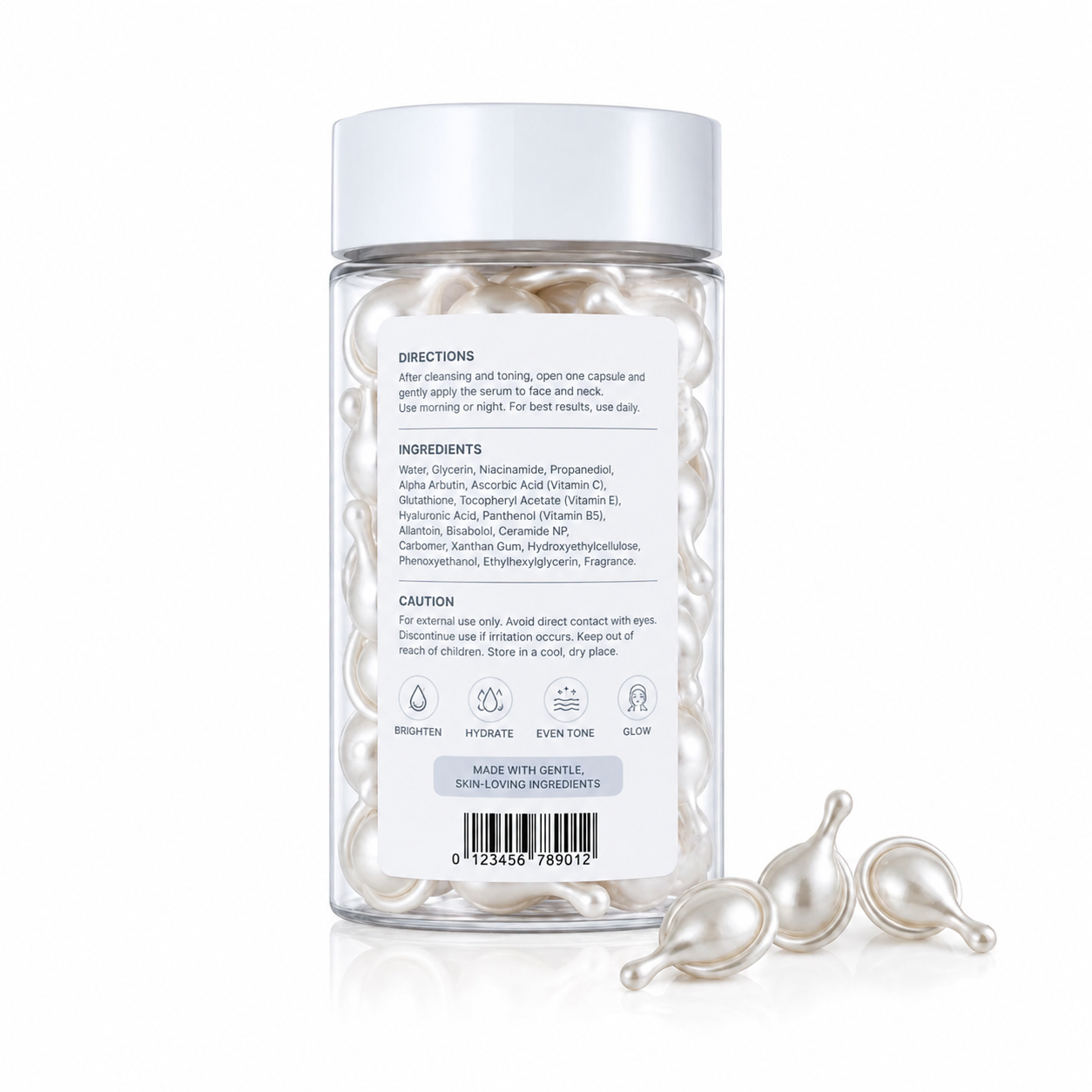 Whitening Glow Capsules with Niacinamide, Alpha Arbutin, Vitamin C &amp; Glutathione