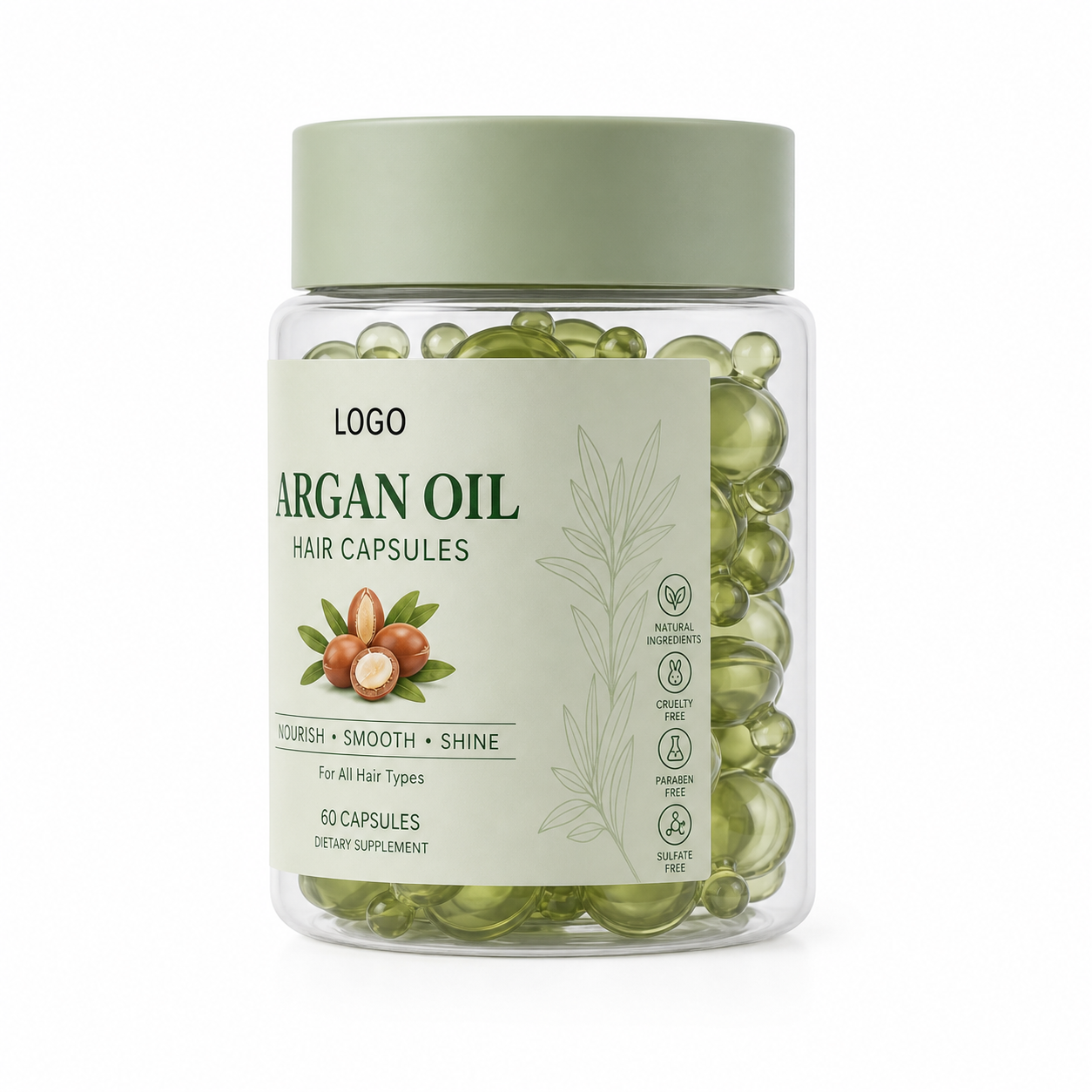 Nourish Hair Capsules with Argan Oil for Smooth &amp; Shine