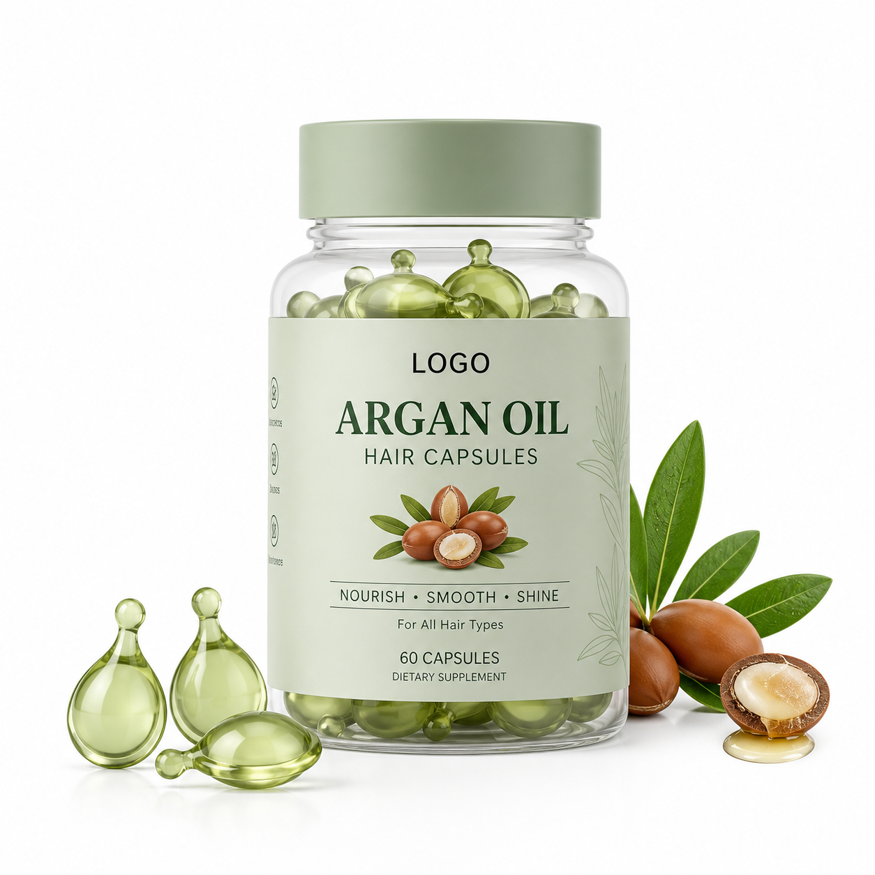 Nourish Hair Capsules with Argan Oil for Smooth &amp; Shine