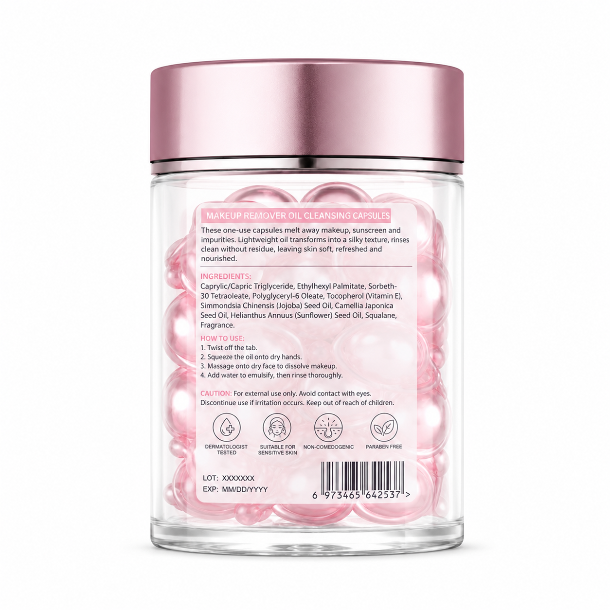 Makeup Remover Oil Cleansing Capsules with Jojoba Oil &amp; Squalane