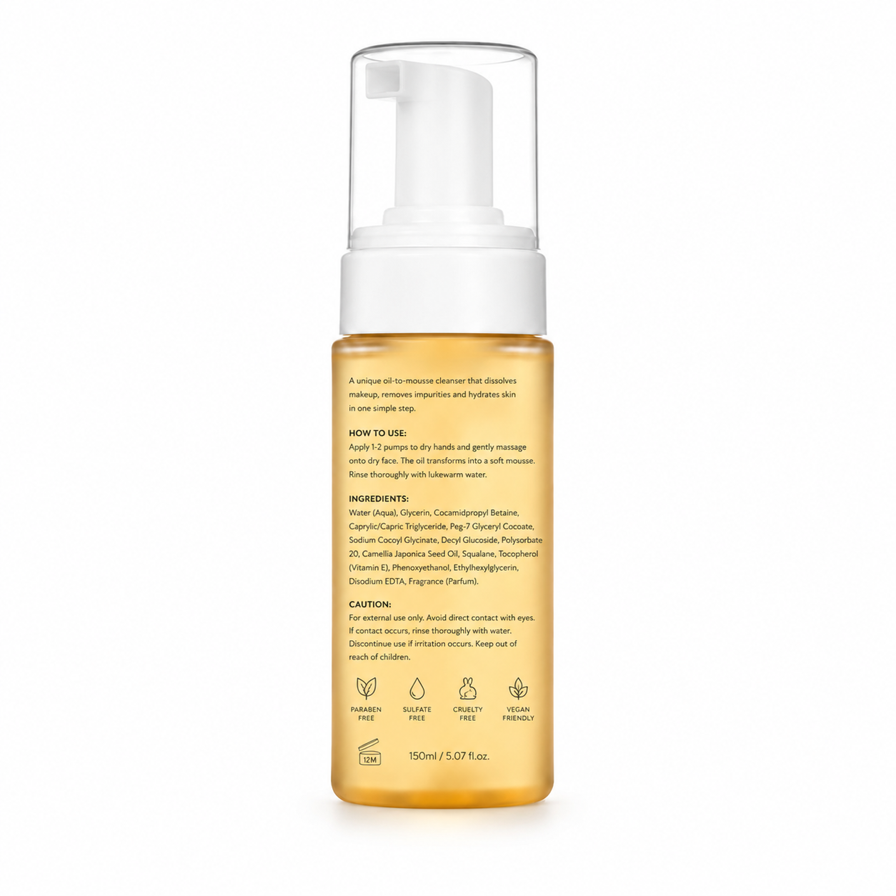 Cleansing Oil Mousse with Camellia Oil, Squalane &amp; Vitamin E