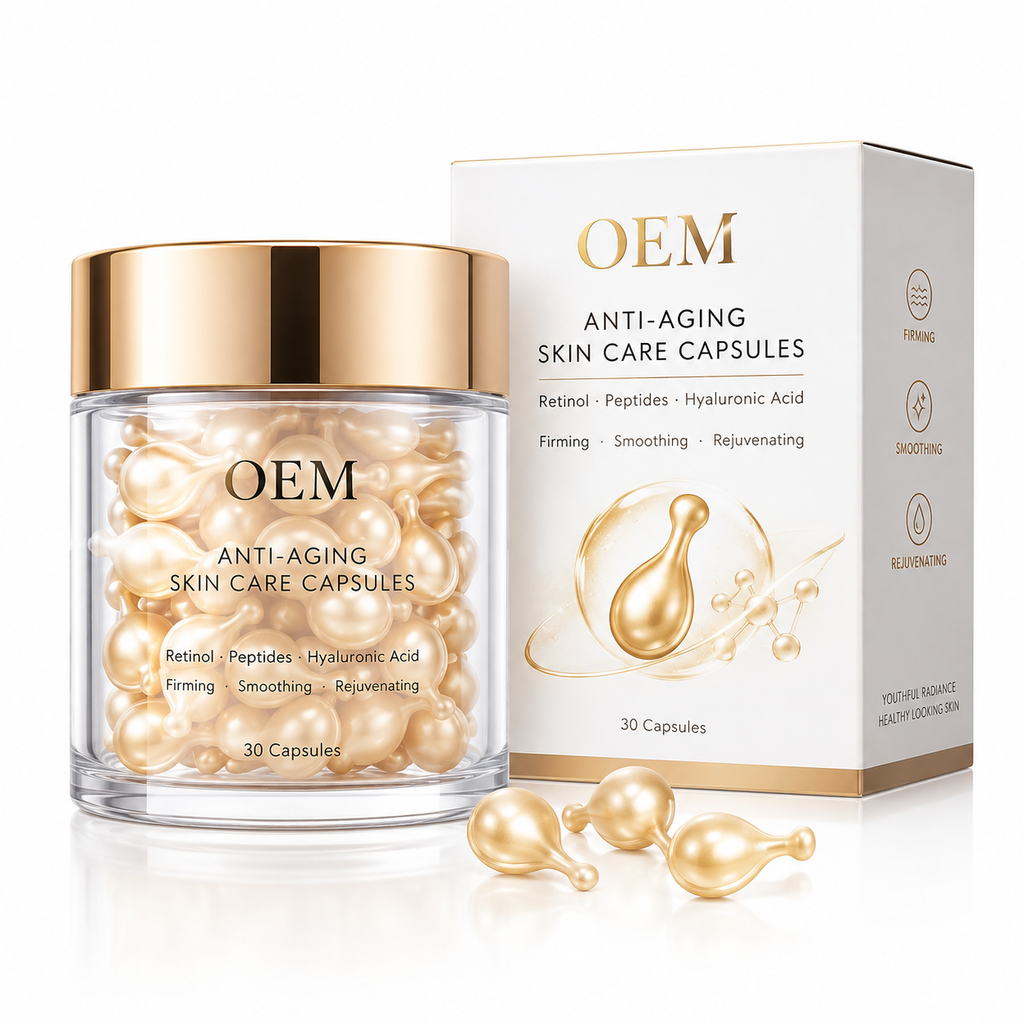 Anti-Aging Skincare Capsules with Retinol, Peptides &amp; Hyaluronic Acid