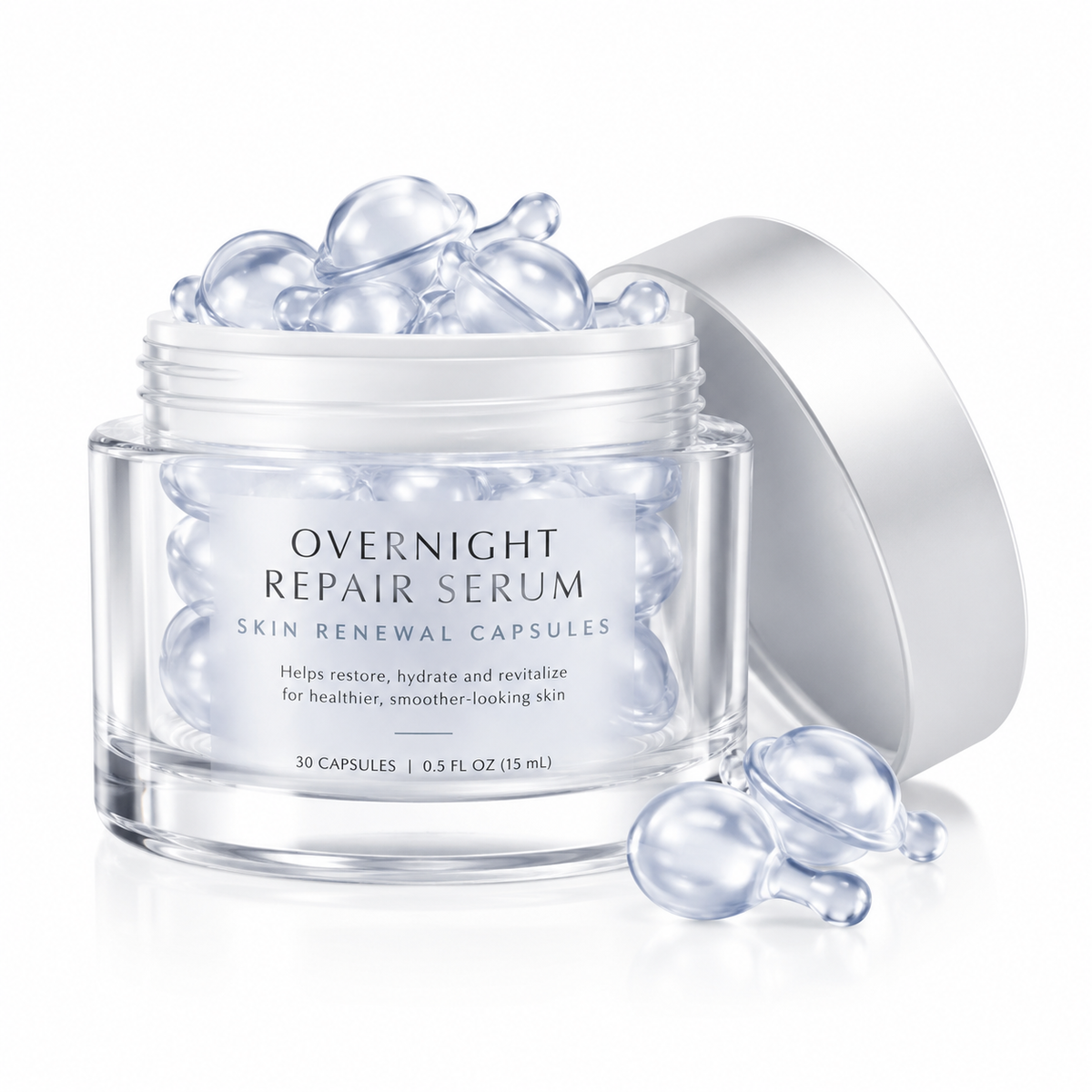 Overnight Repair Serum Capsules with Retinol, Squalane &amp; Hyaluronic Acid