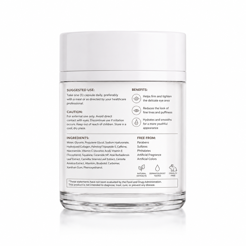 Eye Firming Capsules with Peptide Complex, Caffeine &amp; Hyaluronic Acid