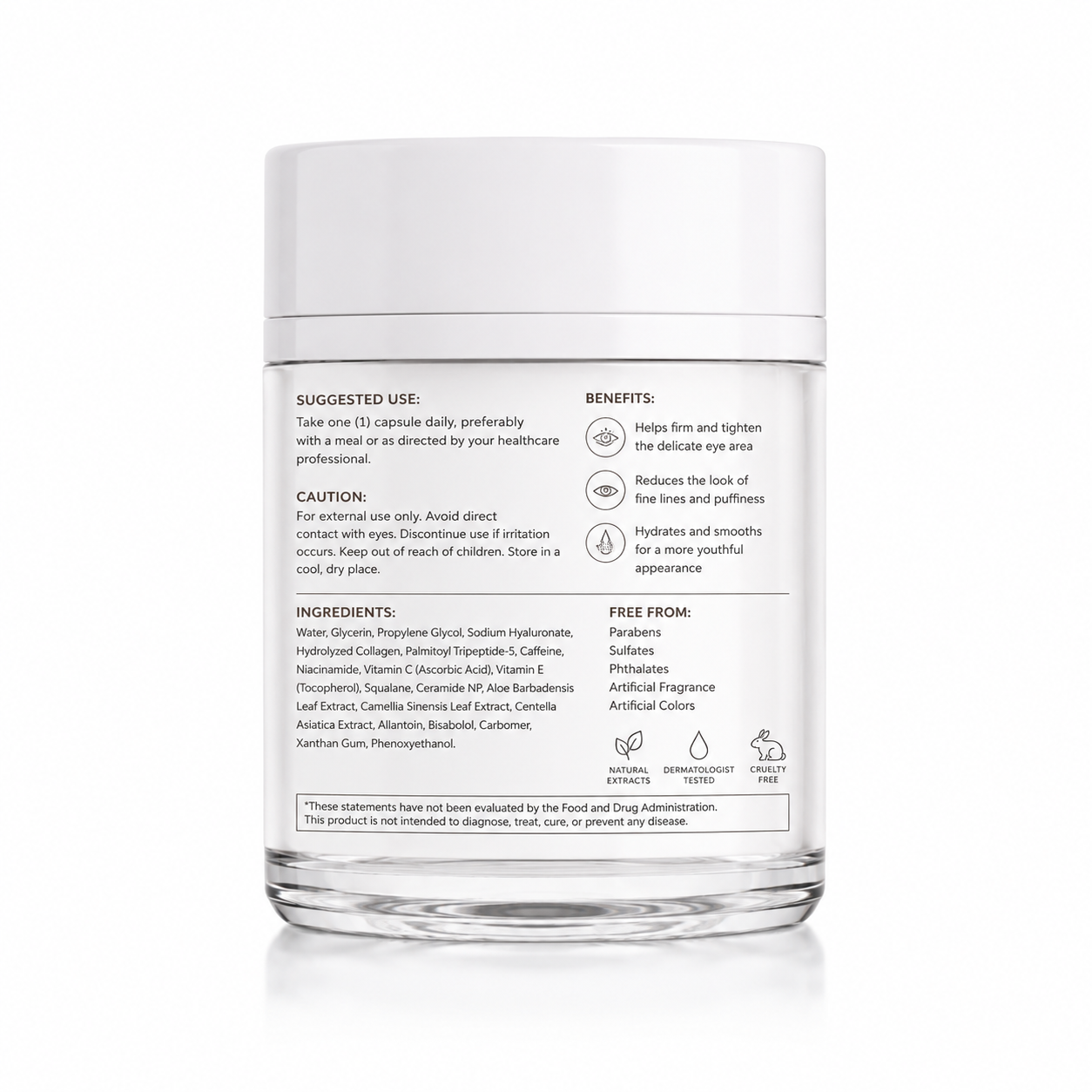 Eye Firming Capsules with Peptide Complex, Caffeine &amp; Hyaluronic Acid