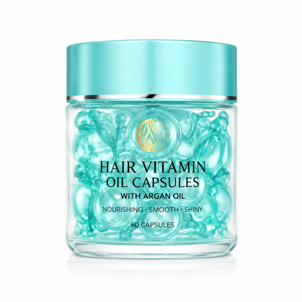 Hair Vitamin Oil Capsules with Argan Oil for Nourish, Smooth &amp; Shine