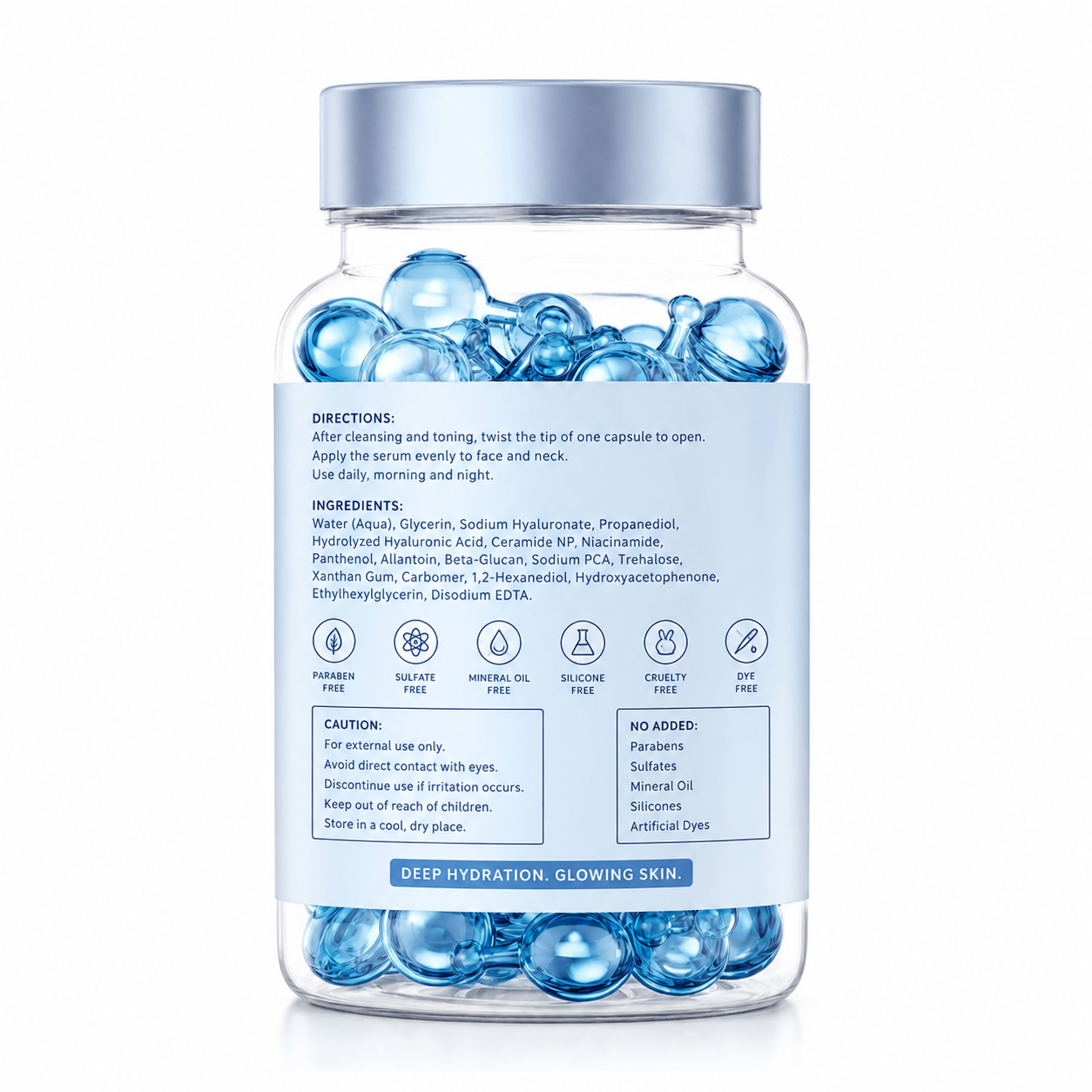 Hydration Water Capsules with Hyaluronic Acid, Ceramide &amp; Niacinamide