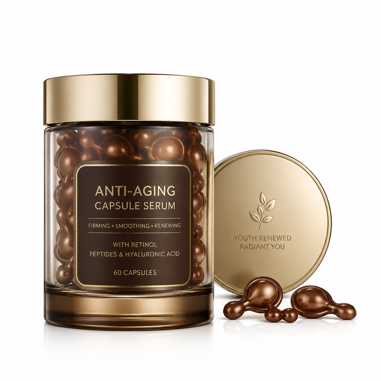 Anti-Aging Capsule Serum with Retinol, Peptides &amp; Hyaluronic Acid