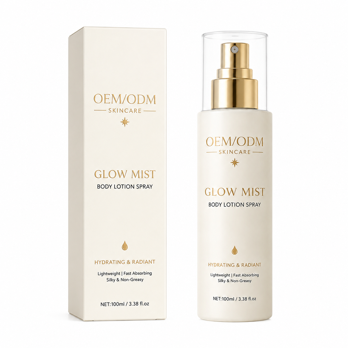 Glow Mist Body Lotion Spray with Niacinamide, Hyaluronic Acid &amp; Vitamin E