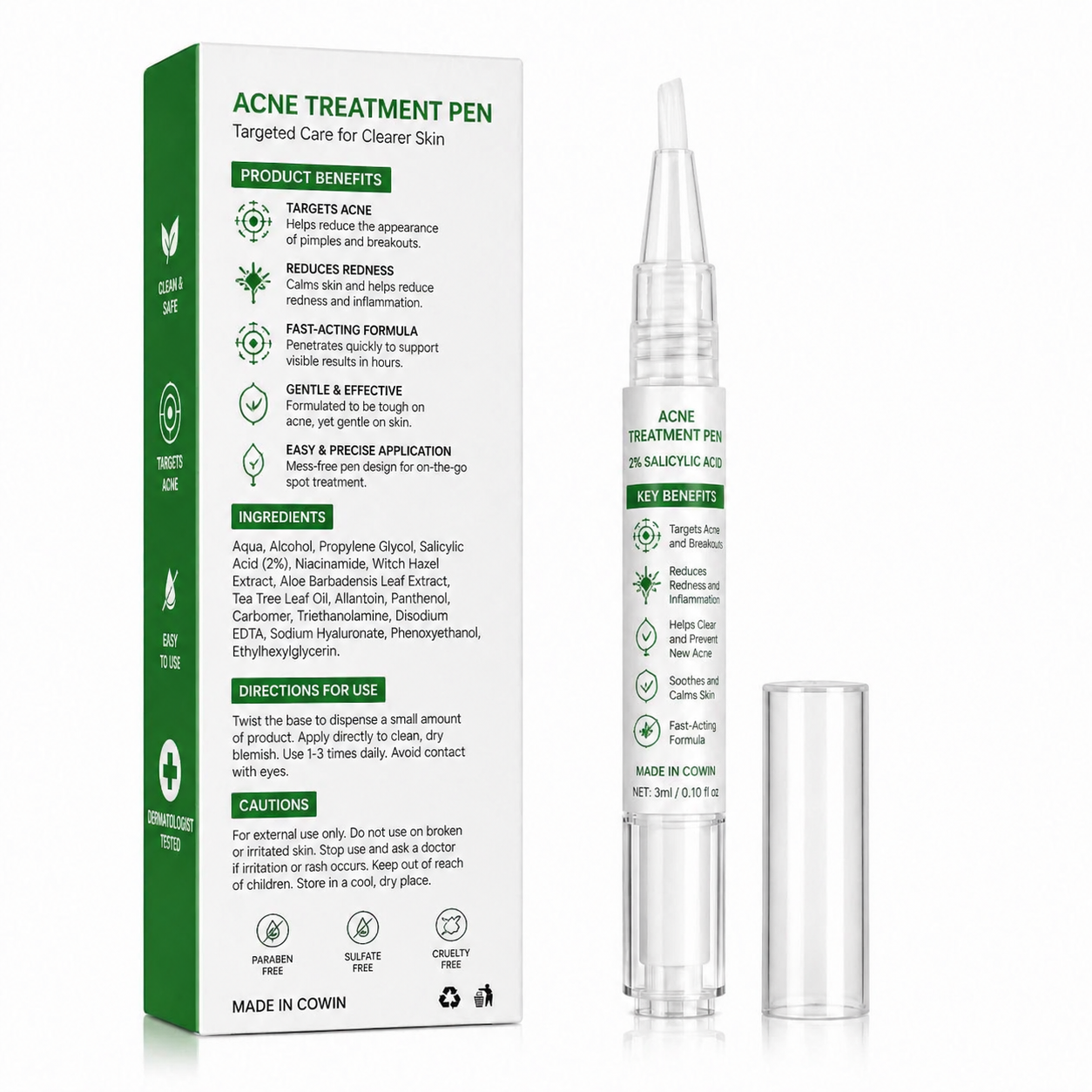 Acne Spot Treatment Pen Wholesale OEM Private Label 2% Salicylic Acid Pimple Remover