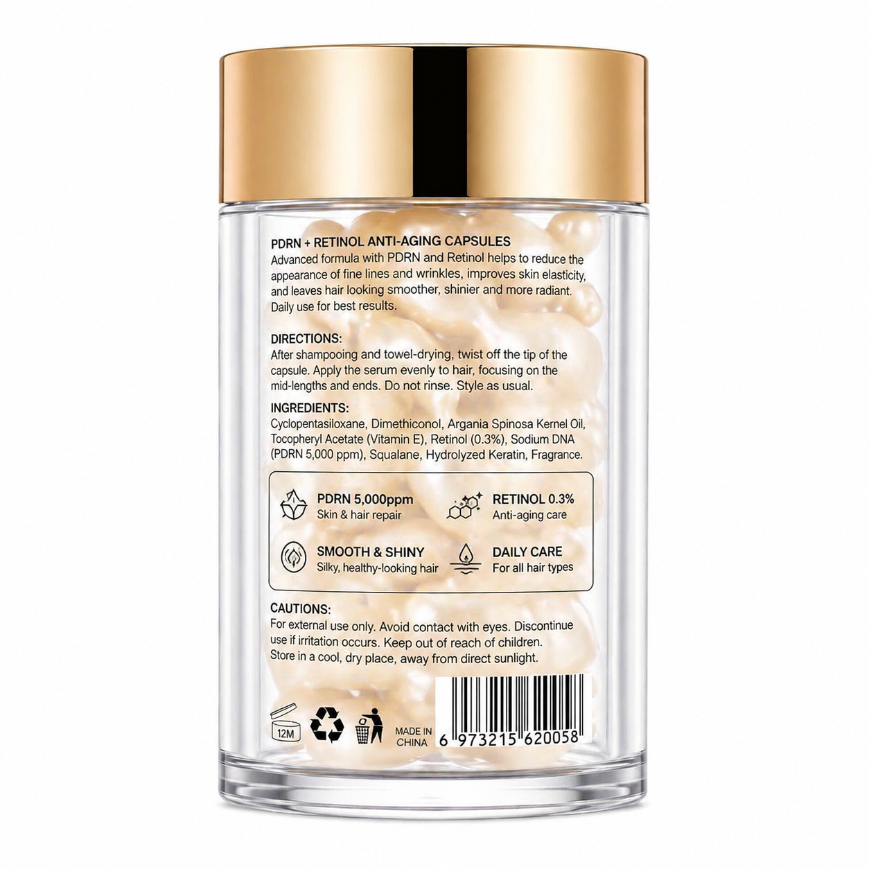 PDRN And Retinol Anti Aging Serum Capsules Skin Repair Firming Private Label OEM