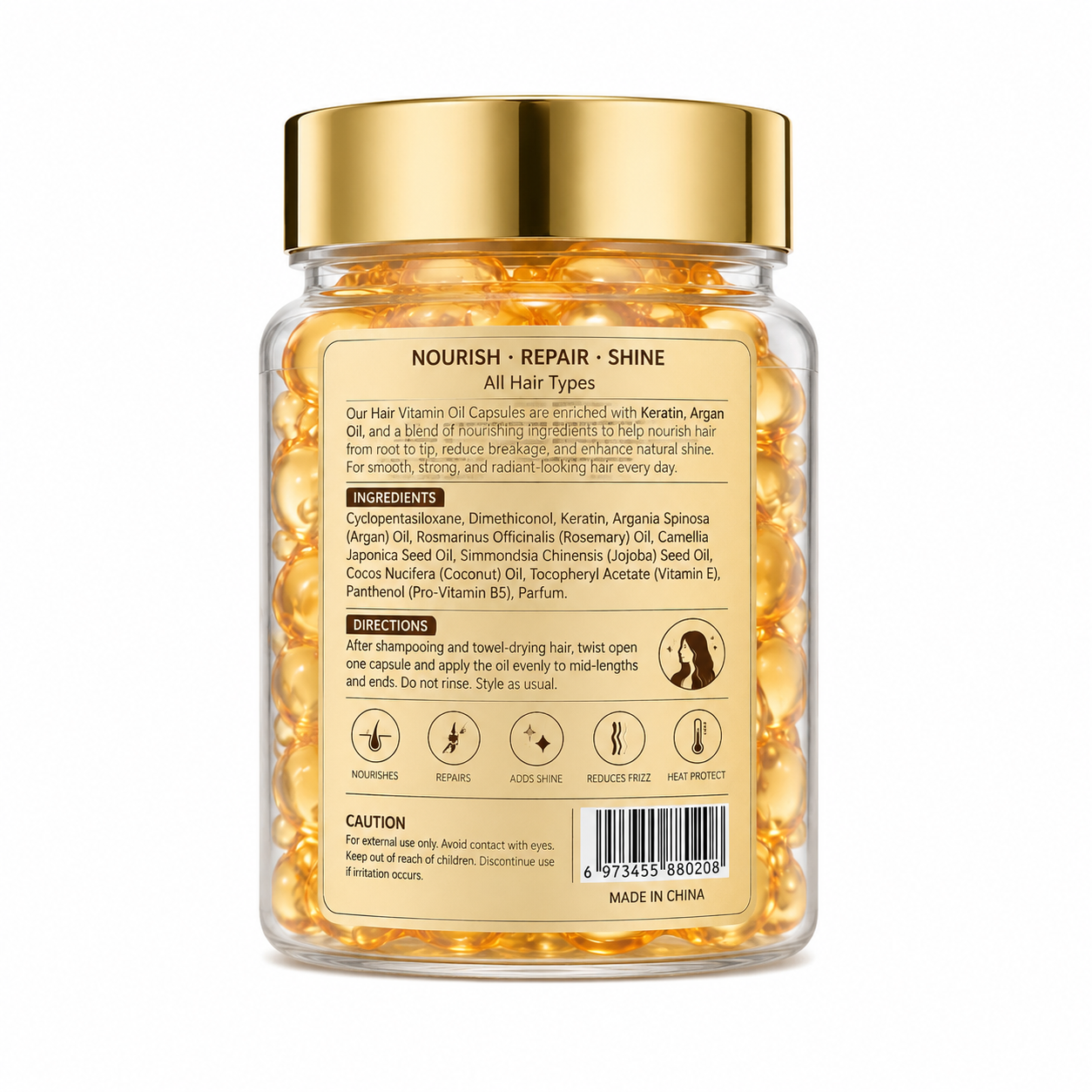 Argan Oil Hair Vitamin Capsules Nourishing Repair And Shine Hair Treatment Private Label OEM
