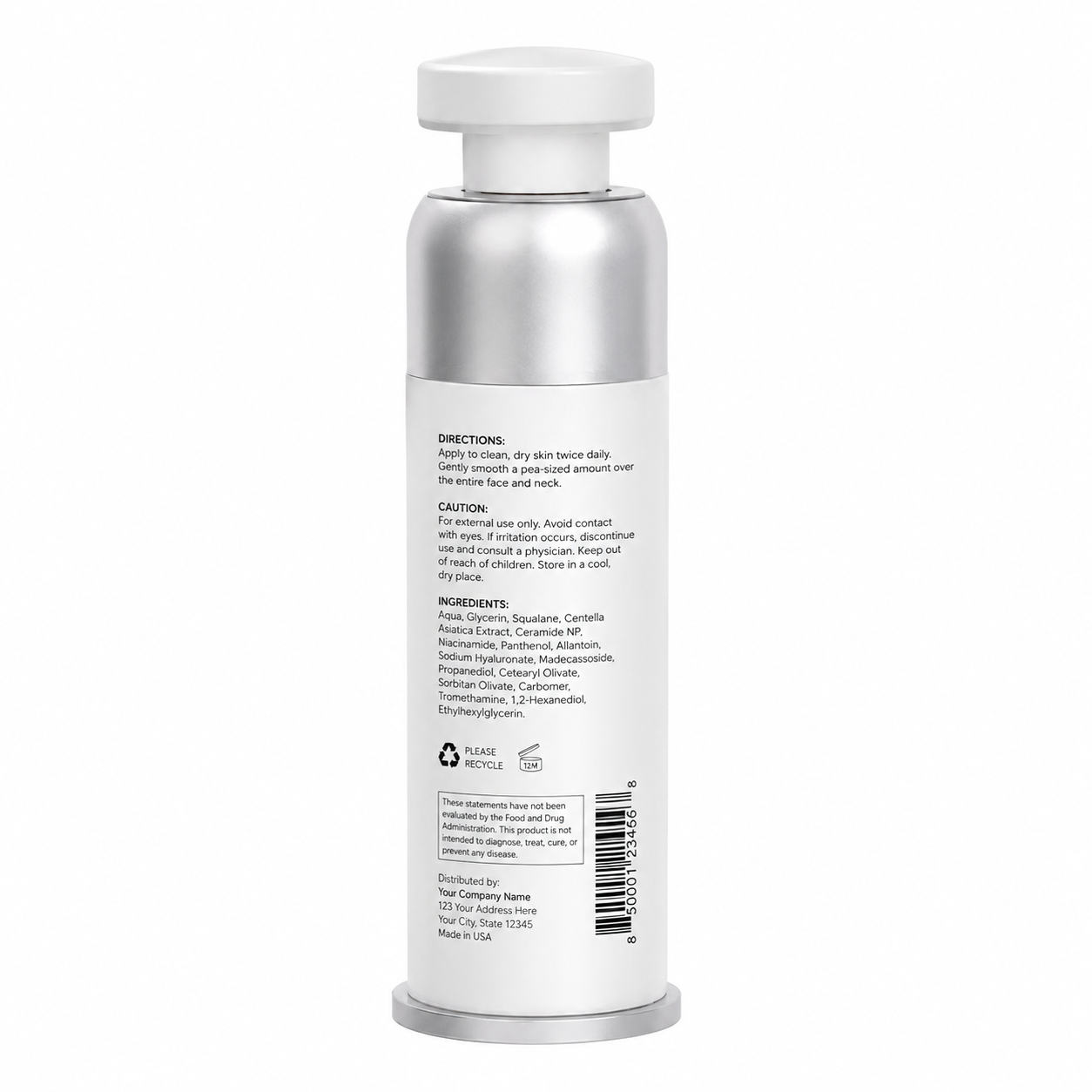 Intensive Soothing Repair Cream Ceramide Centella Skin Barrier Recovery Moisturizer OEM Private Label