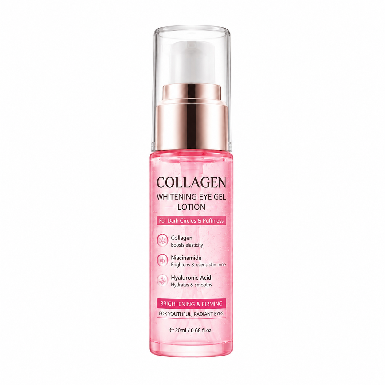 Collagen Niacinamide Hydrating Eye Gel Lotion for Dark Circles Puffiness Fine Lines