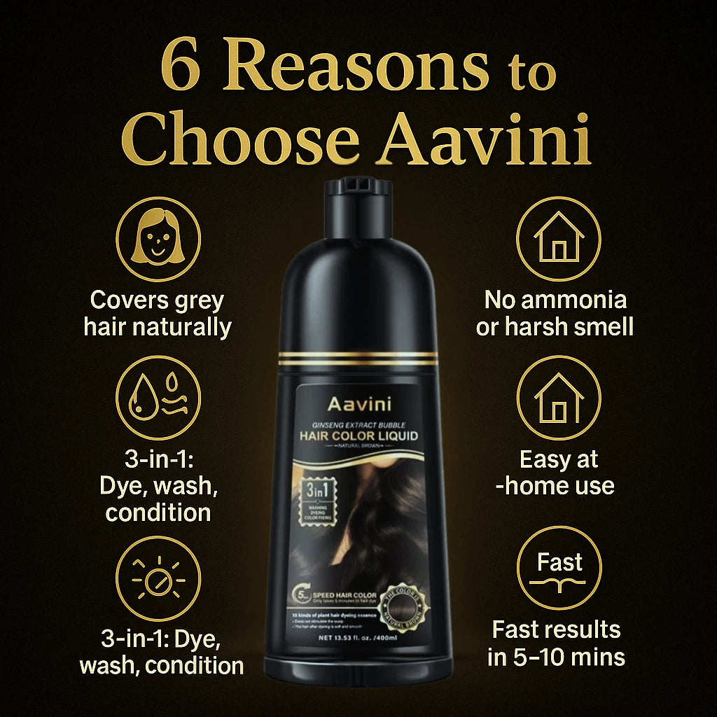 Aavini Bubble Hair Dye – Ginseng Extract, Covers Gray Hair, Easy One-Wash Color