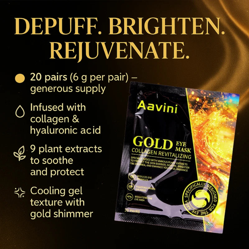 Aavini Collagen Gold Eye Mask Hydrating, Dark Circle and Wrinkle Care20 Pairs