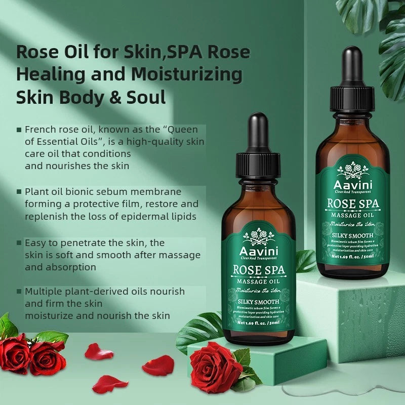 Aavini Rose SPA Massage Oil 50ml Hydrating Firming & Aromatherapy Skincare