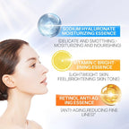 3pc Facial Serum Kit Day Night Care Vitamin C Retinol Hyaluronic Acid Moisturize