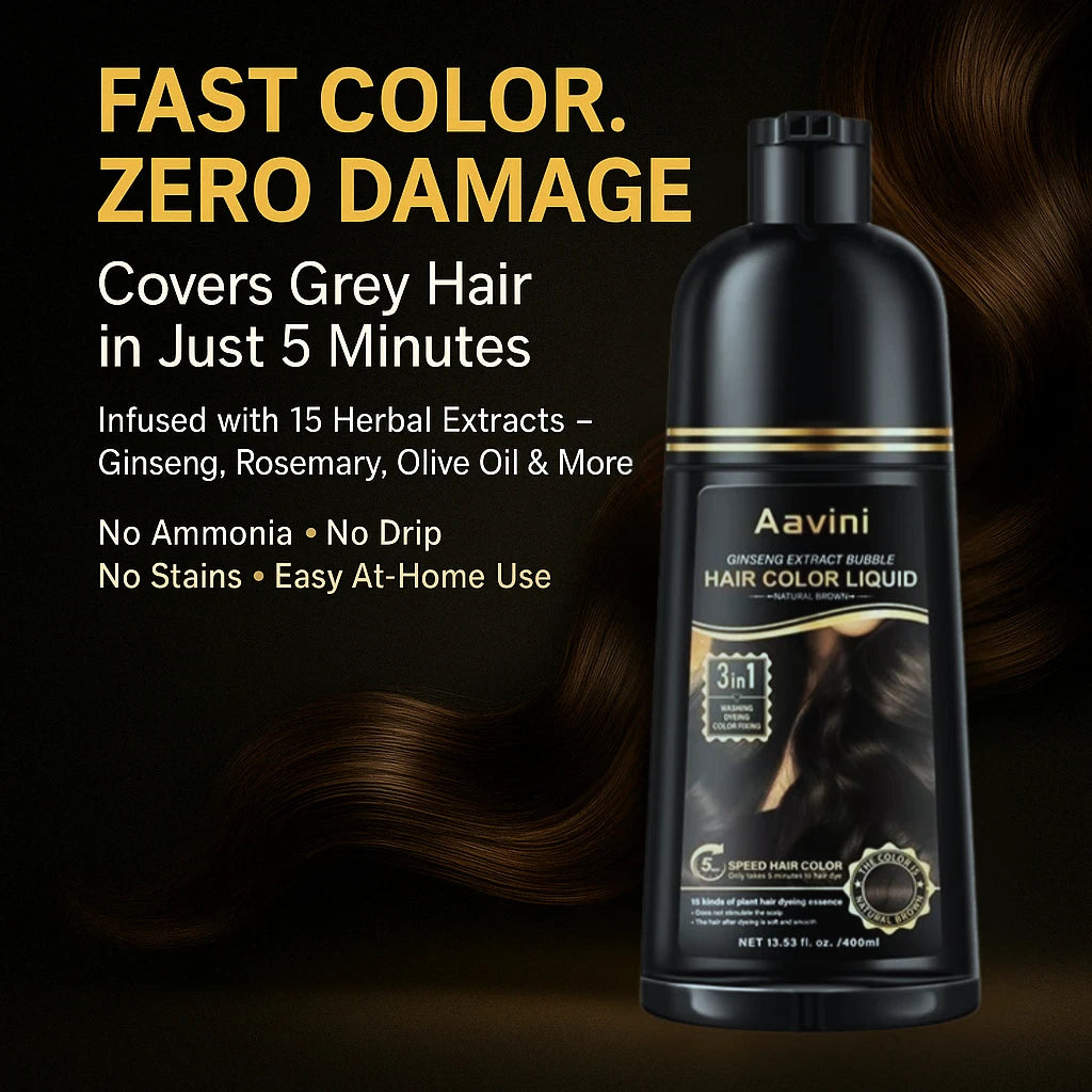 Aavini Bubble Hair Dye – Ginseng Extract, Covers Gray Hair, Easy One-Wash Color